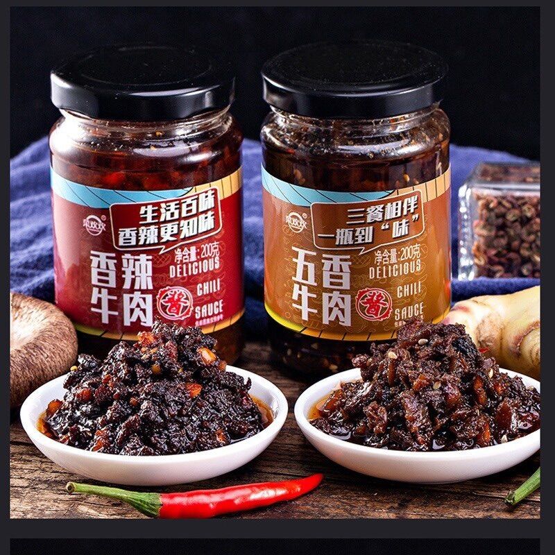 Sốt bò cay - sốt nấm trộn cơm trộn mì chấm lẩu trung hoa