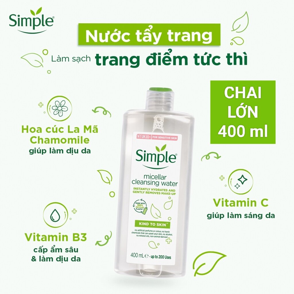 Nước Tẩy Trang Simple 400ml Giá Tốt T08/2023 | Mua tại Lazada.vn