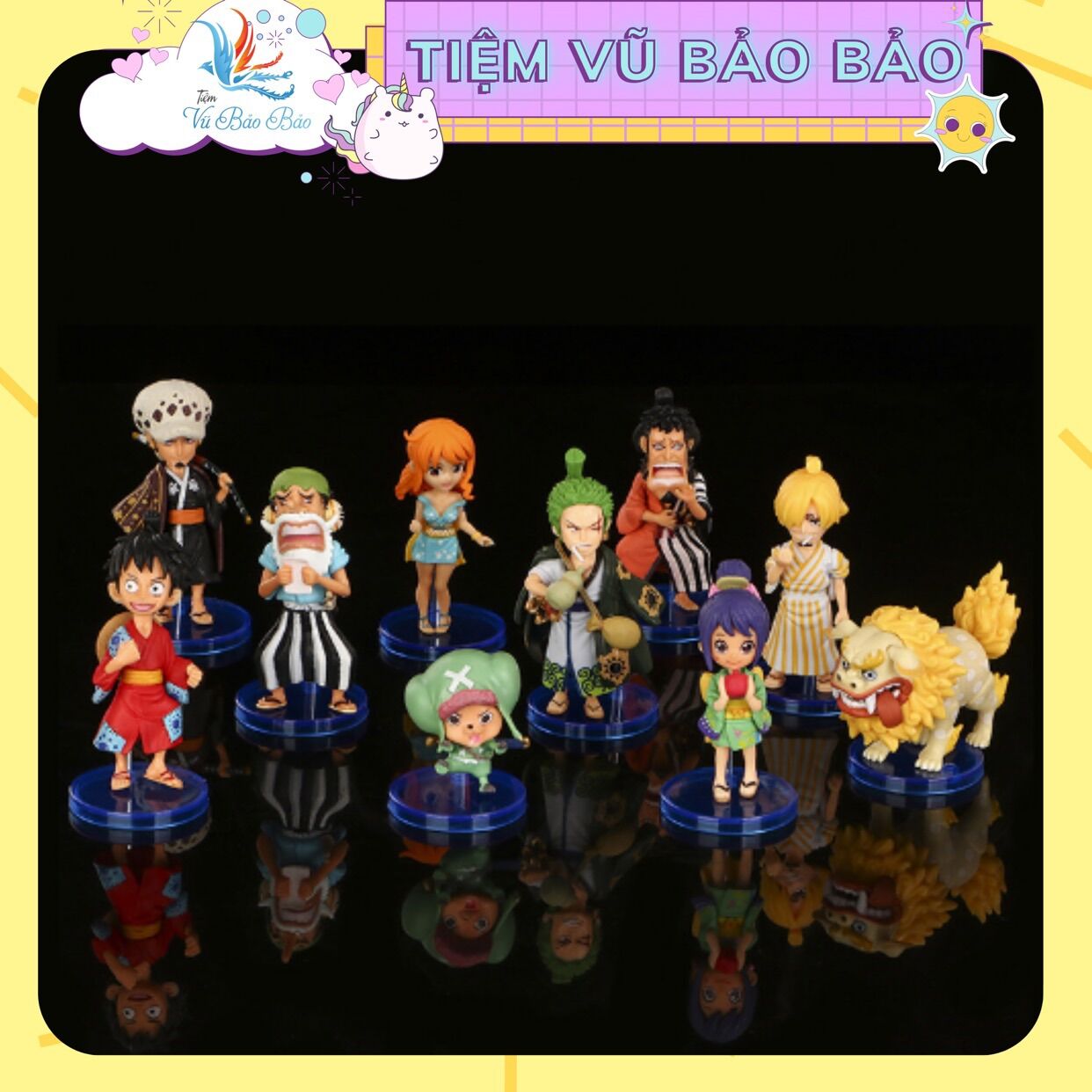Mô hình chibi One Piece làm bằng tay WCF Wano,Cửu Hồng Bao Trang trí
