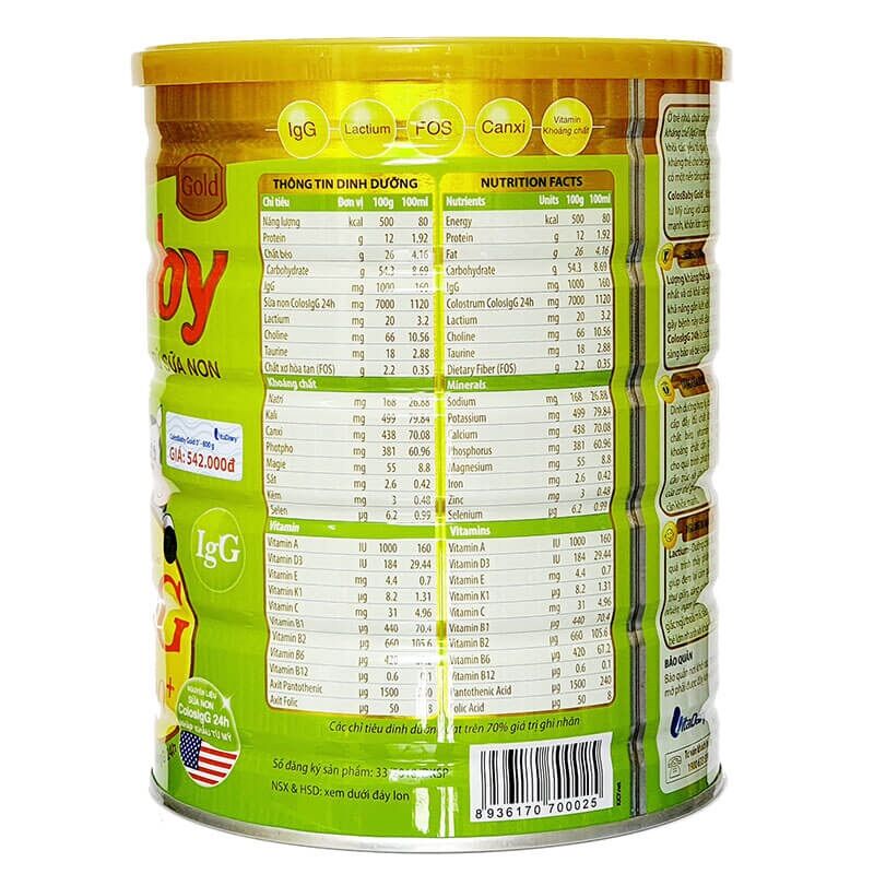 Sữa bột Colosbaby Gold 0+ 400gr (Tích xu đầy đủ mã Qr)