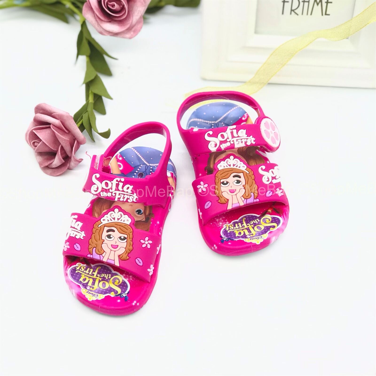 Sandal 3D silicon mềm dẻo hình công chúa sofia cho bé gái