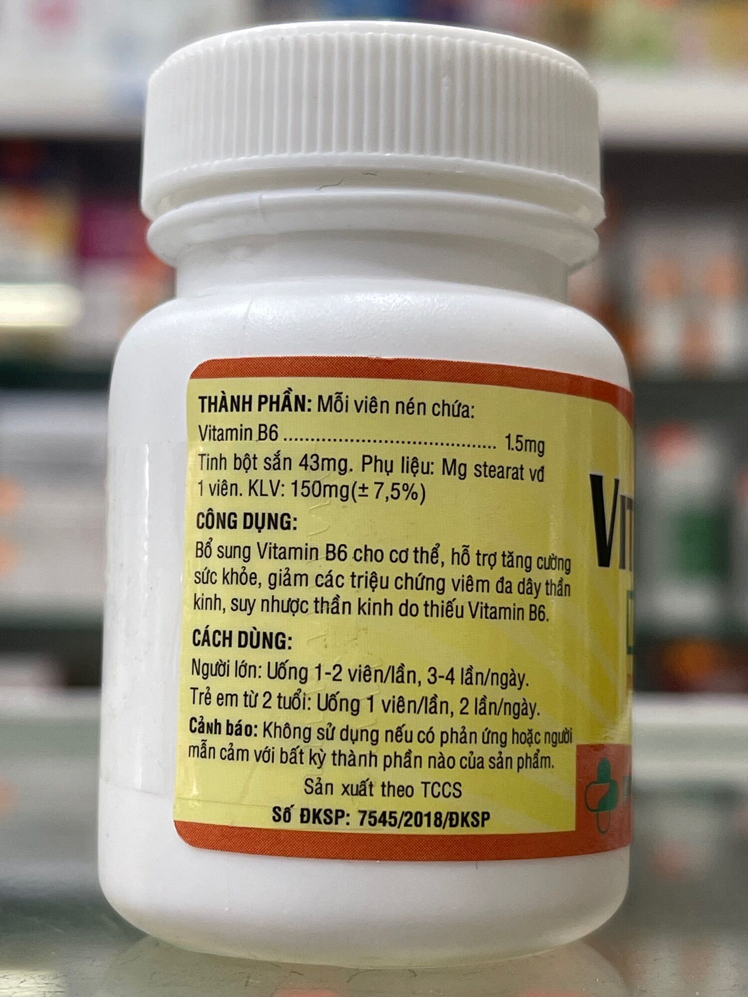 Vitamin B6 - 100 viên