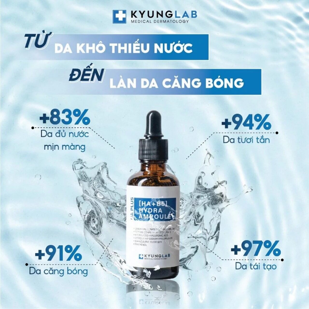 Tinh chất serum căng bóng da kyung lab ha plus hydra ampoule 50ml