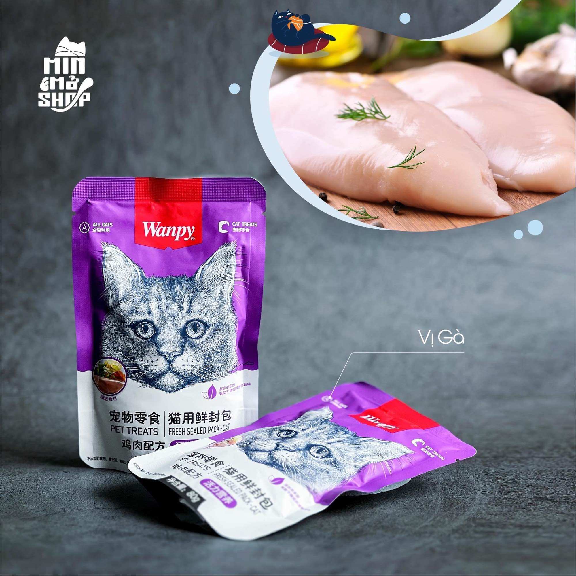 PATE WANPY DẠNG ƯỚT CHO MÈO GÓI 80G