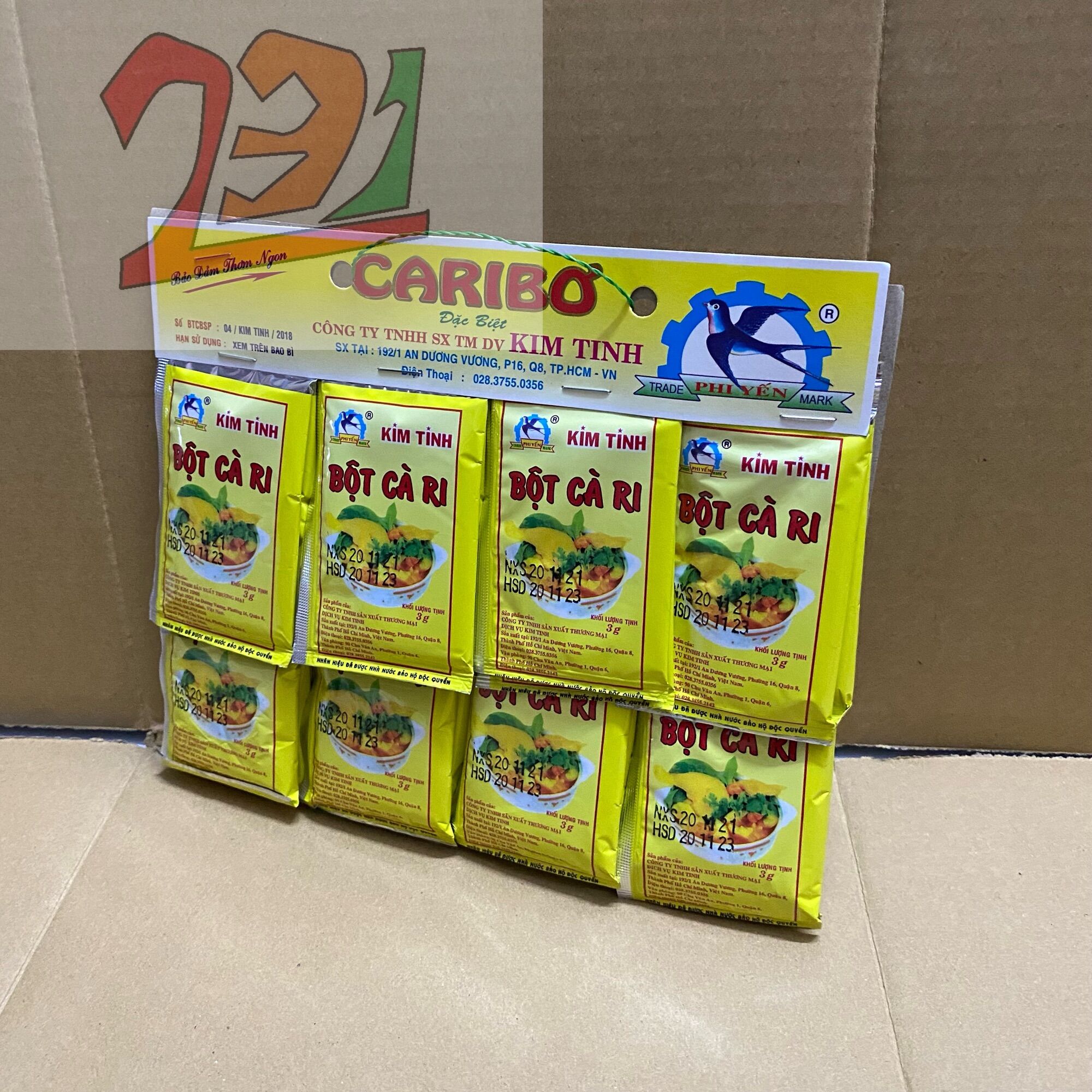[100 Gói x3g] Lốc Bột Cà Ri CARIBƠ hiệu Kim Tinh
