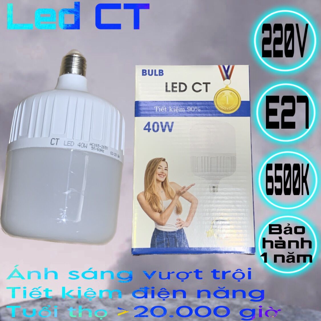 Bóng led trụ 40w