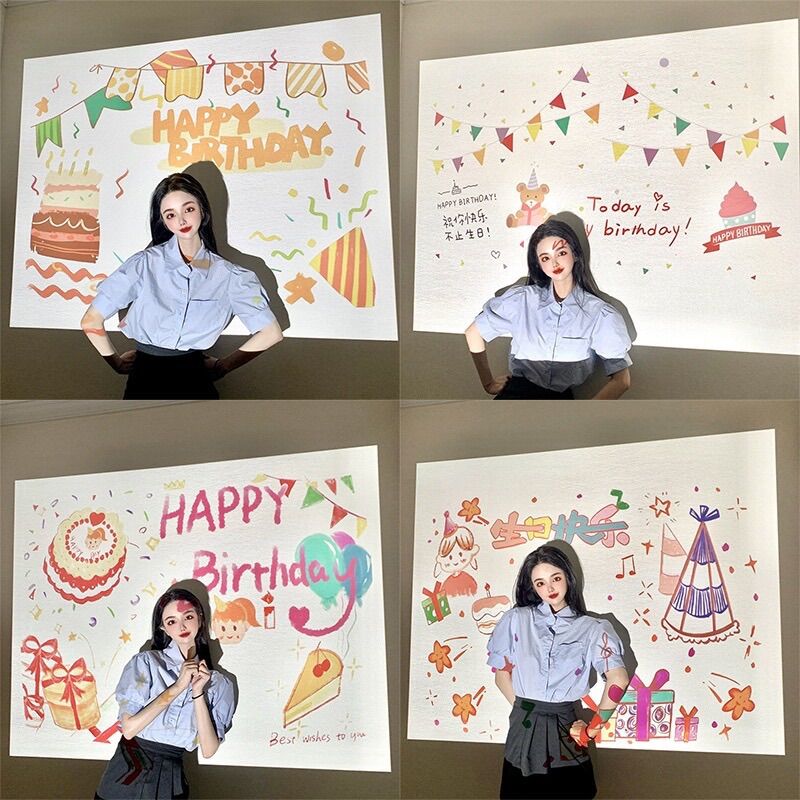🌼Máy chiếu mini phông sinh nhật, đèn chiếu sinh nhật led happy birthday🌼