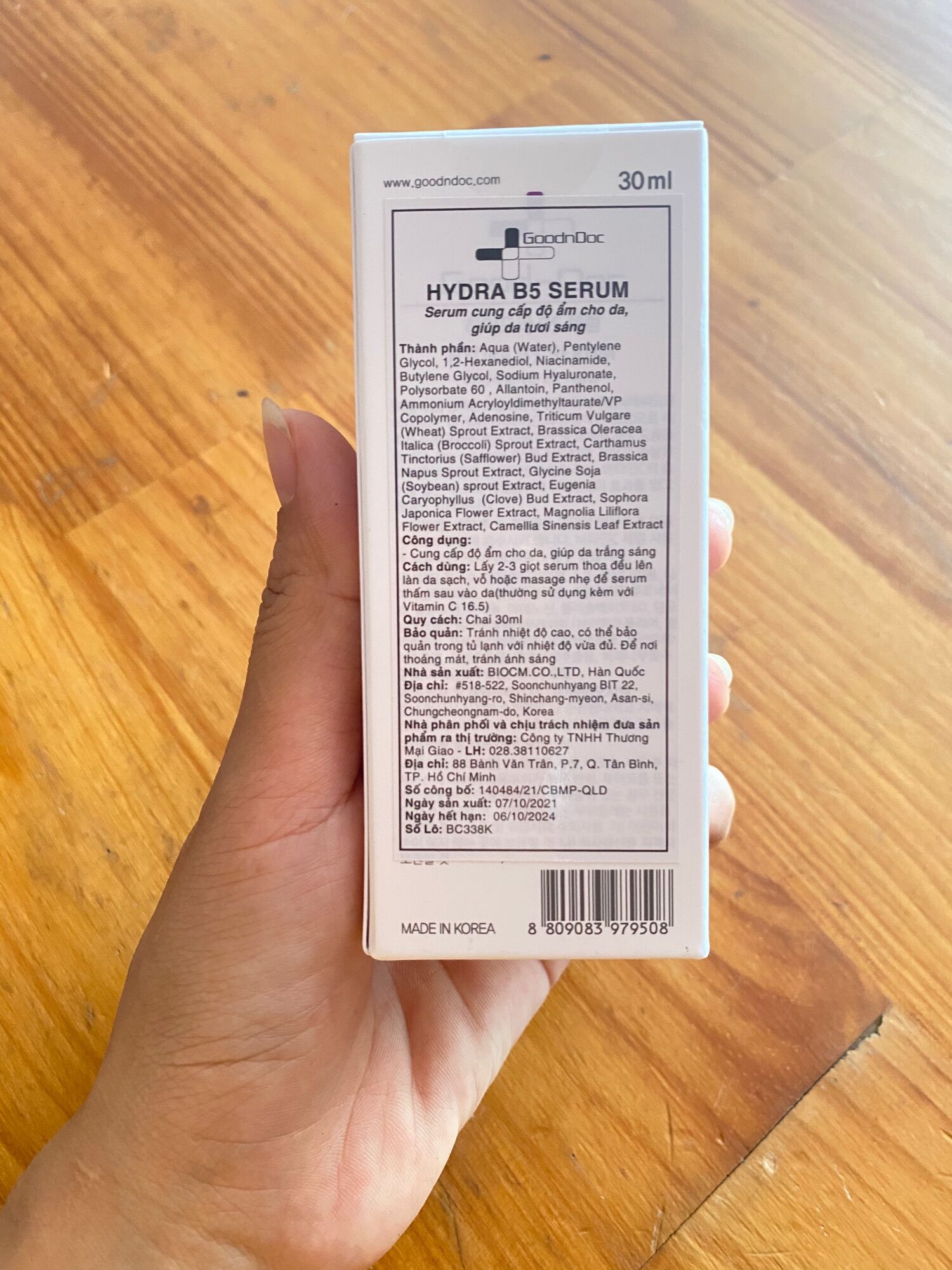 SERUM CẤP ẨM PHỤC HỒI SÁNG DA B5 GOODNDOC 30ML