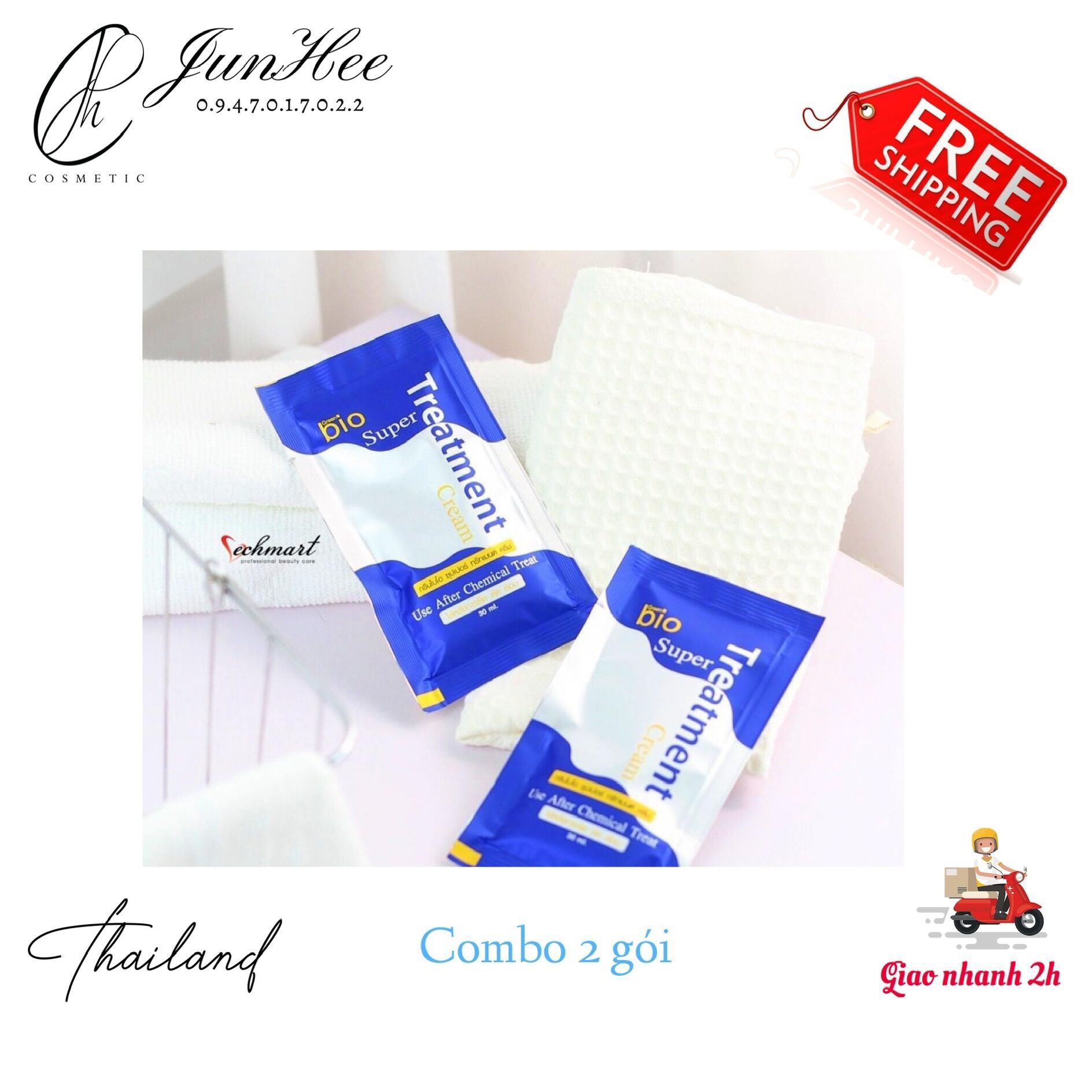 [ JunHee AUTH ] Combo 2 gói ủ tóc Bio Super Treatment ThaiLand