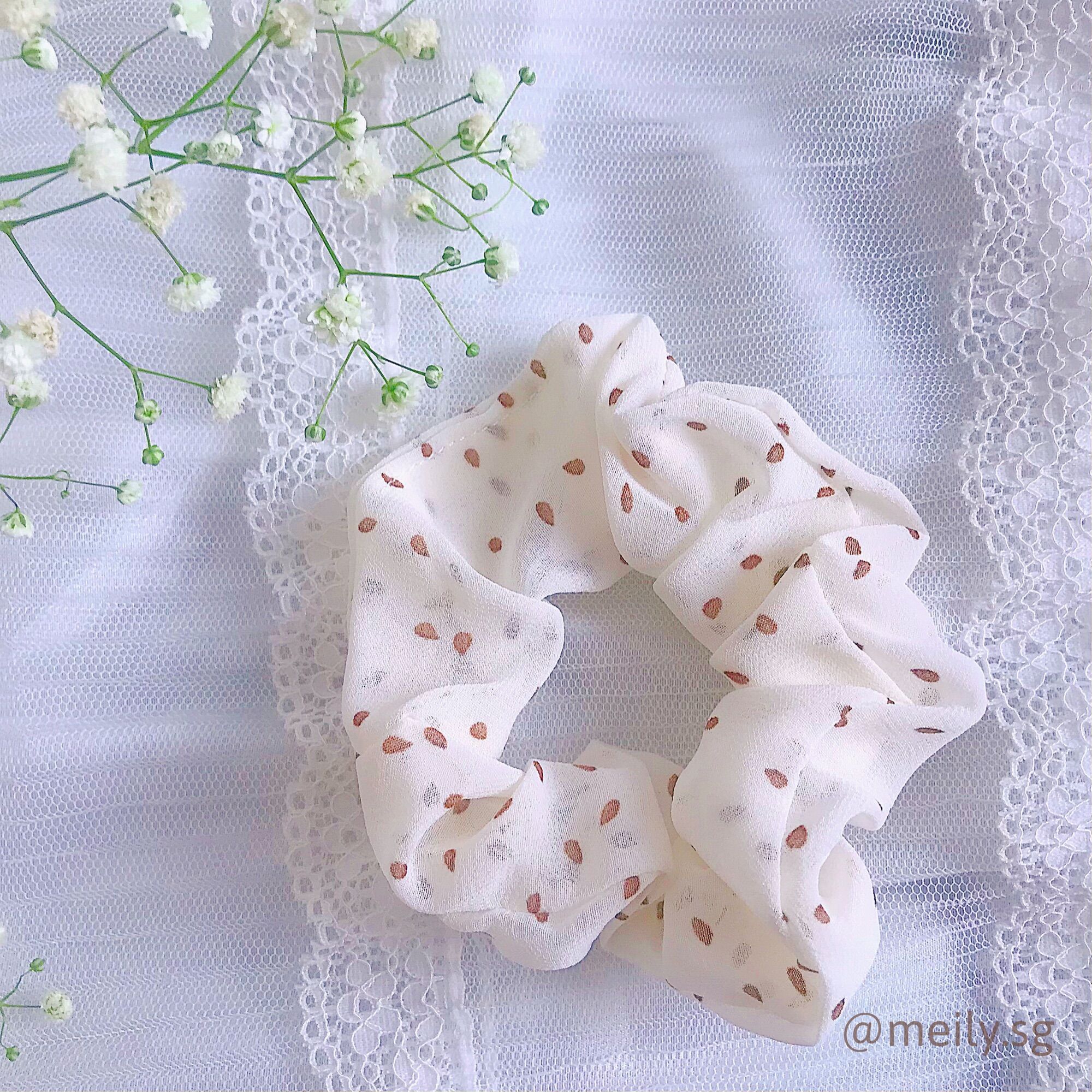 Cột tóc Scrunchies chấm bi tiểu thư Meily Store