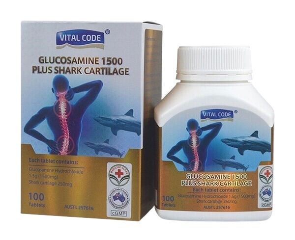 Viên bổ khớp VitalCode Glucosamine 1500 Plus Shark Cartilage 100 viên
