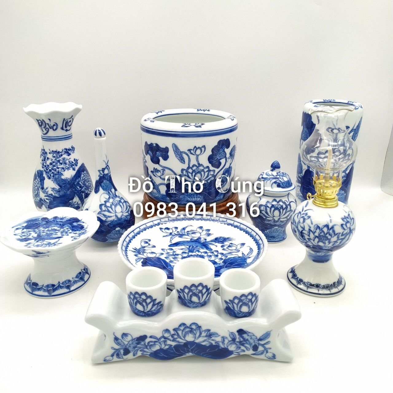 Đèn dầu thờ Hoa sen ( đèn tròn)