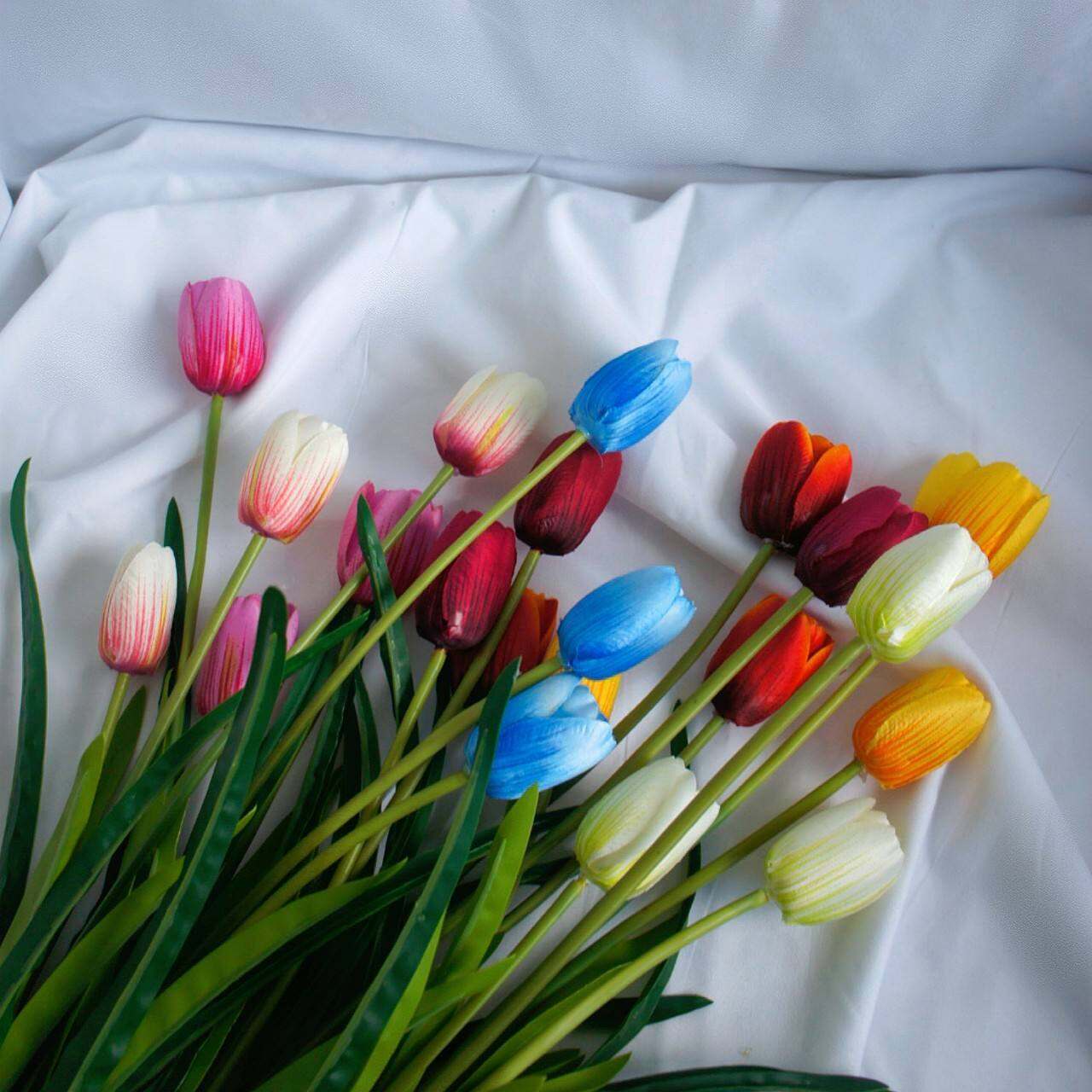 Hoa tulip giả, hoa tulip 3 bông, hoa tulip, hoa tulip cắm bình