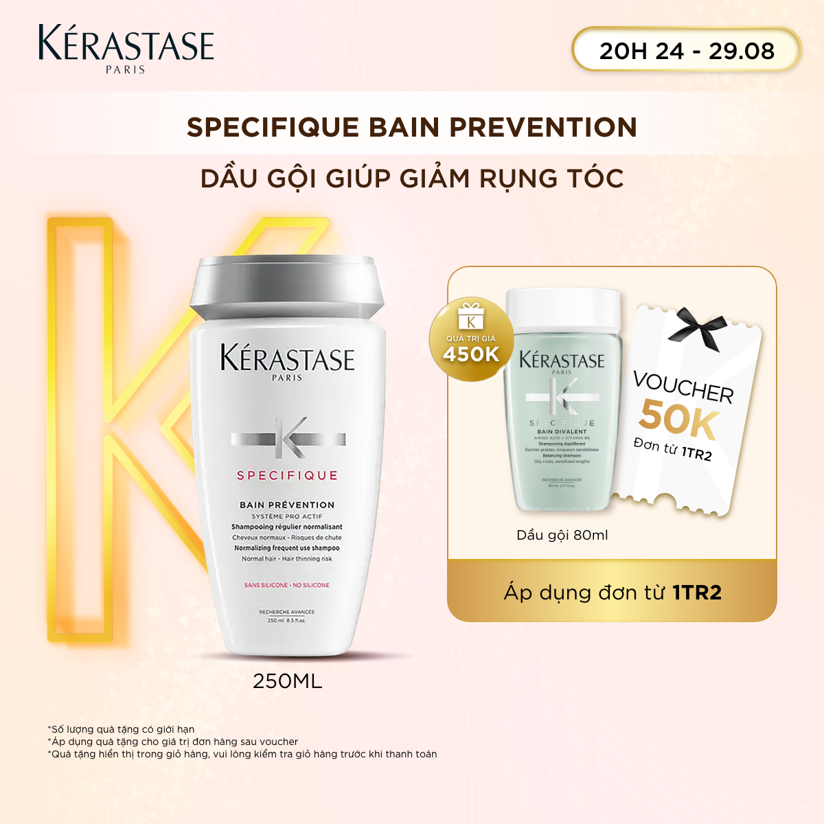 Dầu gội cải thiện rụng tóc dành cho da đầu Kerastase Bain Prevention 250ml