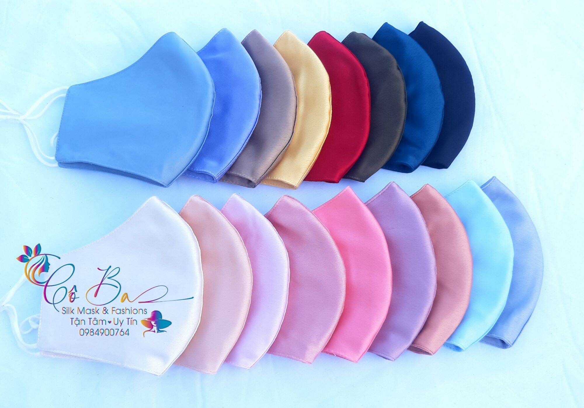 Khẩu trang vải lụa satin mềm, mỏng, mát, nhẹ
