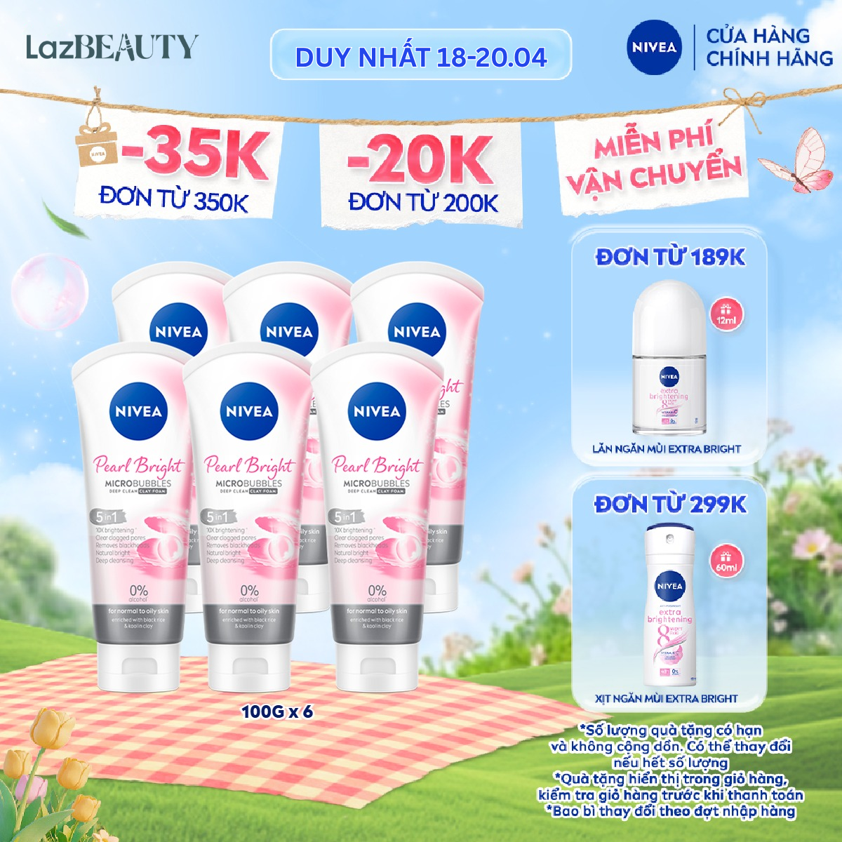 Bộ 6 Sữa Rửa Mặt Ngọc Trai NIVEA (100g) - 86704/81273