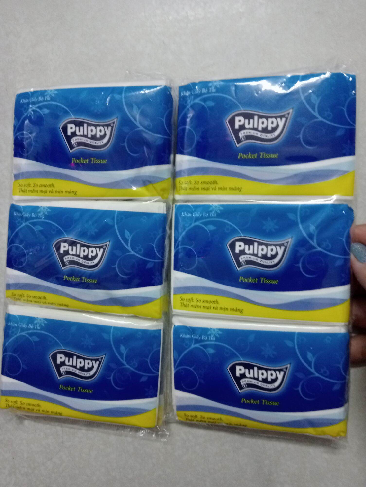 Khăn giấy bỏ túi pulppy regular lốc 6 gói