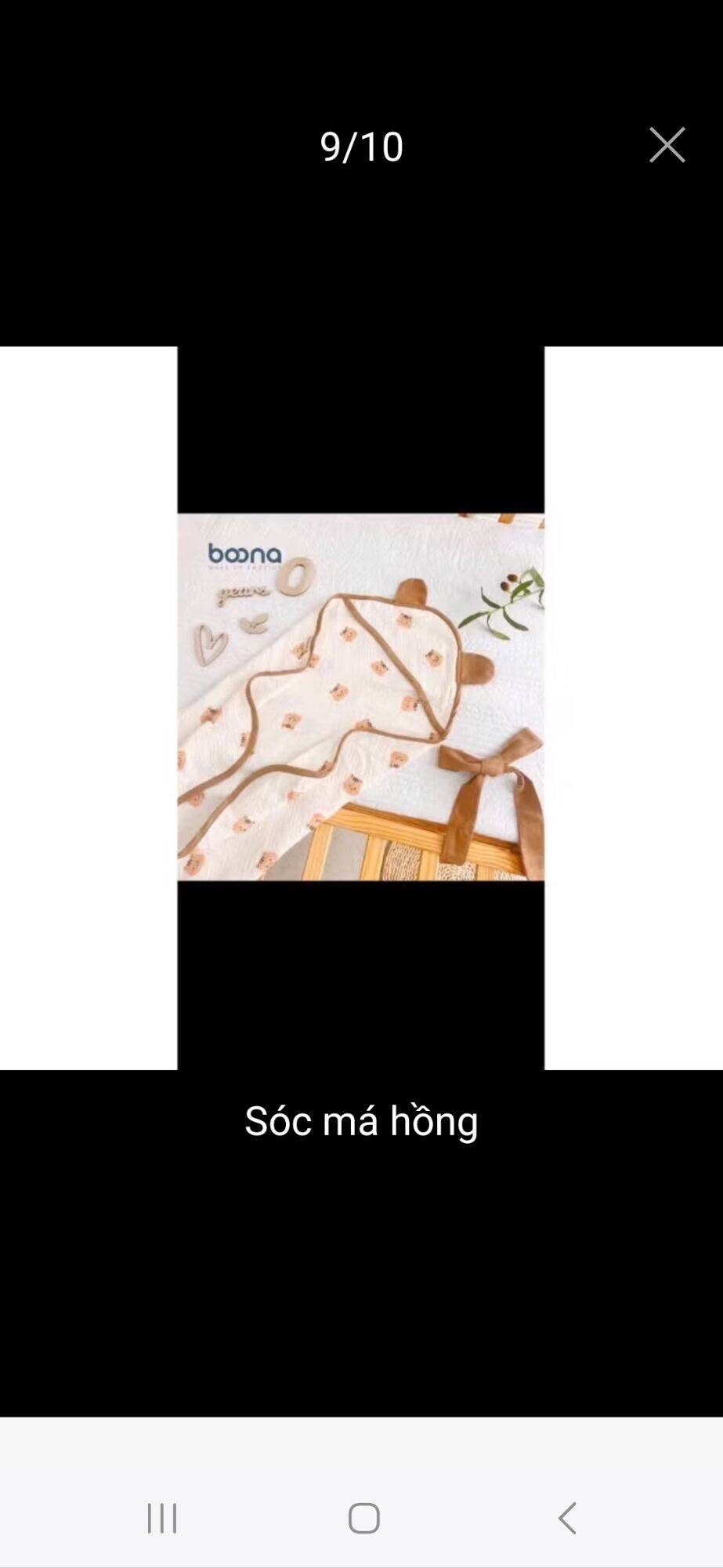 Choàng Ủ Xô Muslin Boona 4 Lớp Có Mũ Siêu Thoáng Mát Mềm Mịn Cho Bé ( ủ tem xanh )