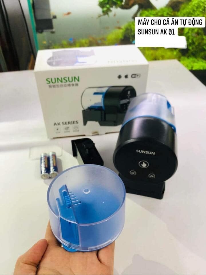 Máy cho cá ăn tự động của hãng sunsun ak-01s - máy sẵn pin