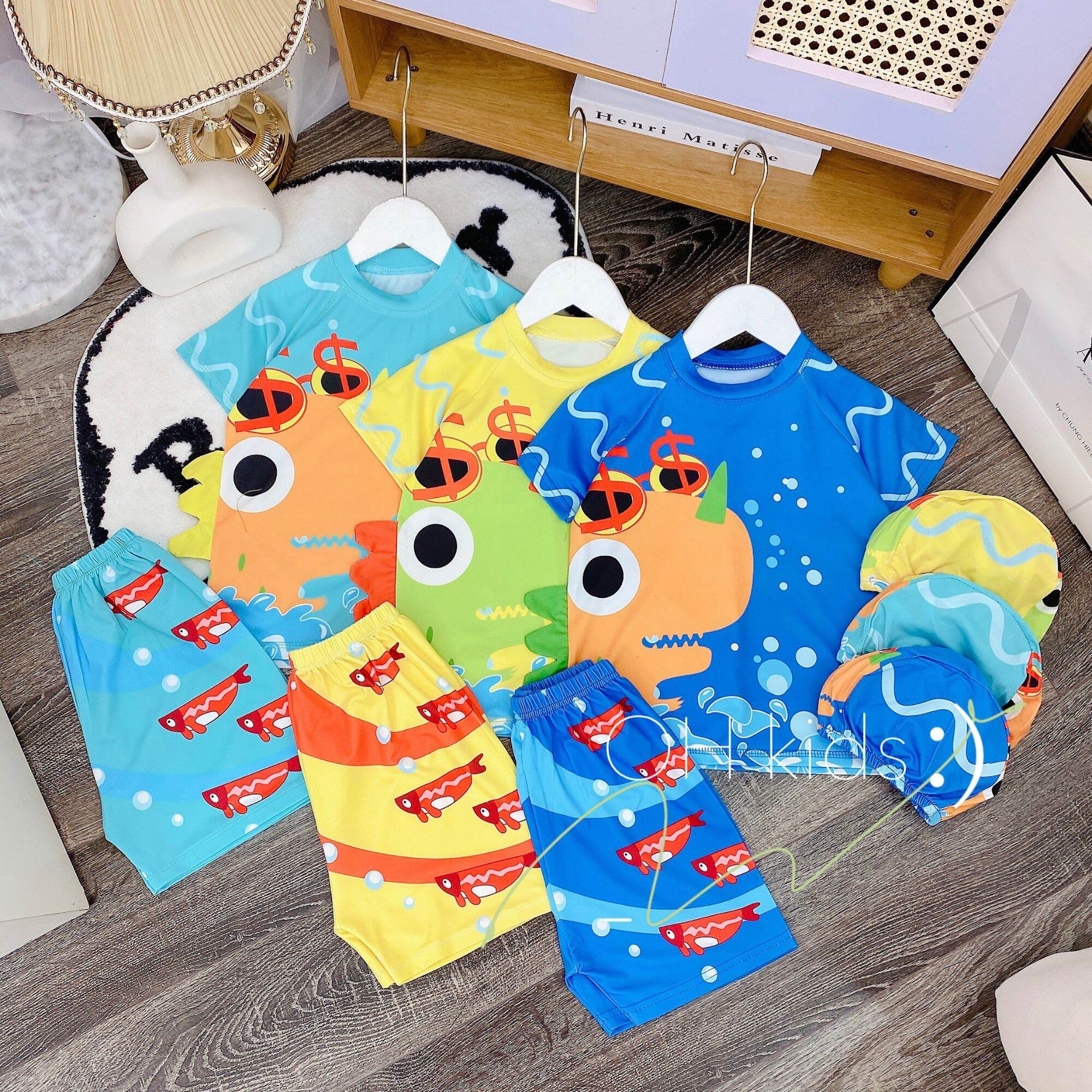 Bộ bơi in hình khủng long ngộ nghĩnh cho bé 8-38kg Boi041