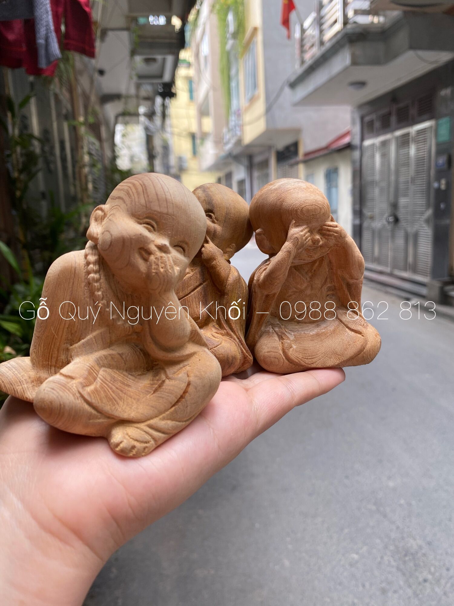 Tượng Tam Không Gỗ Ngọc Am Hàng Đẹp (3 pho)