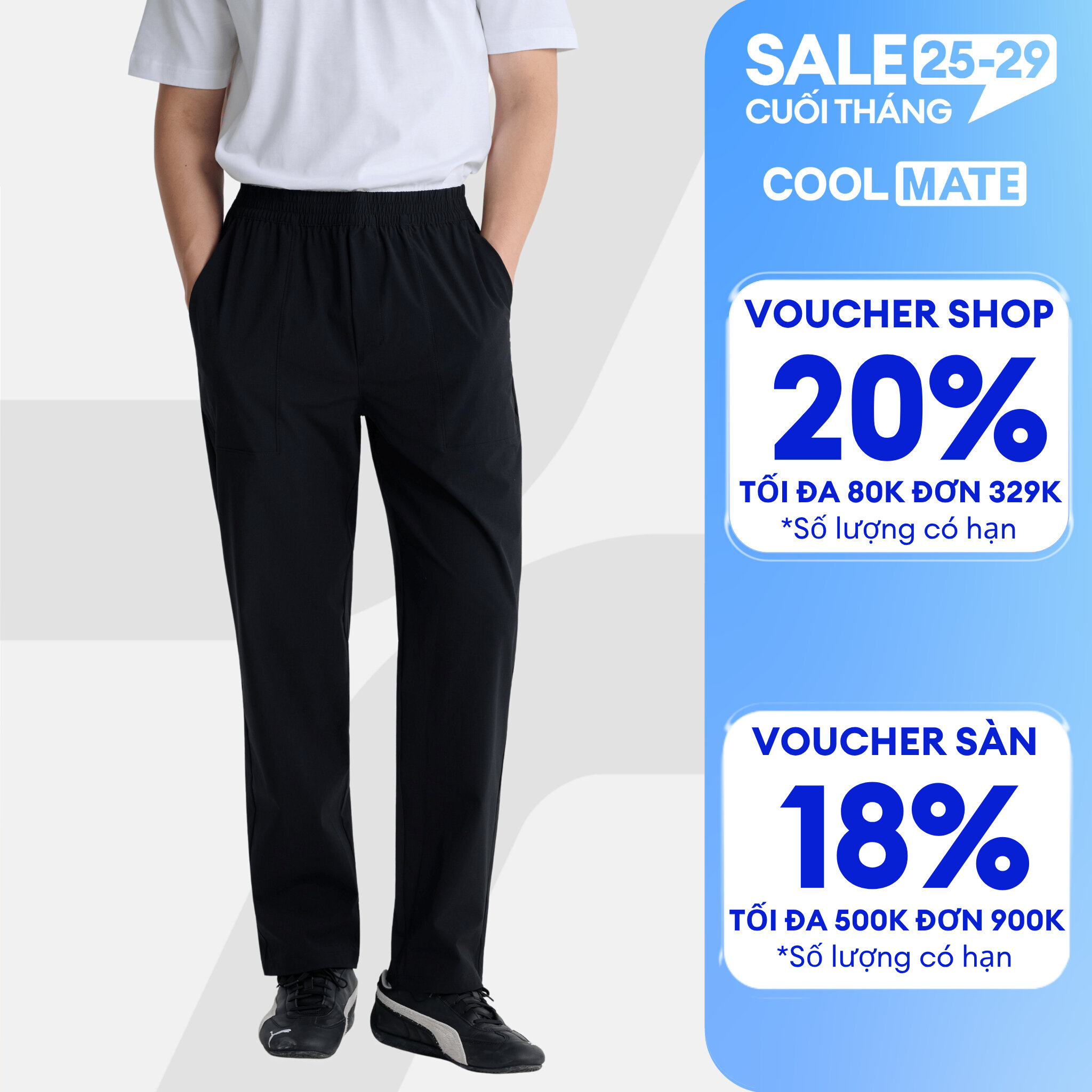 Quần dài nam ECC Ripstop Pants trượt nước, chống bám bụi, thoáng khí, Quần mặc đi làm, đi chơi Coolmate