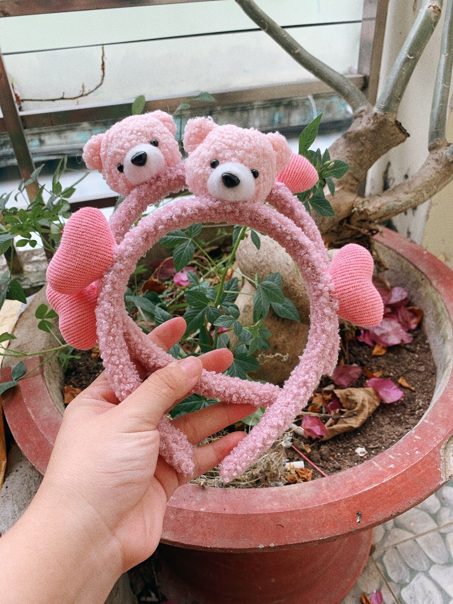 CC31 cài tóc bờm gấu + 2 tim băng đô