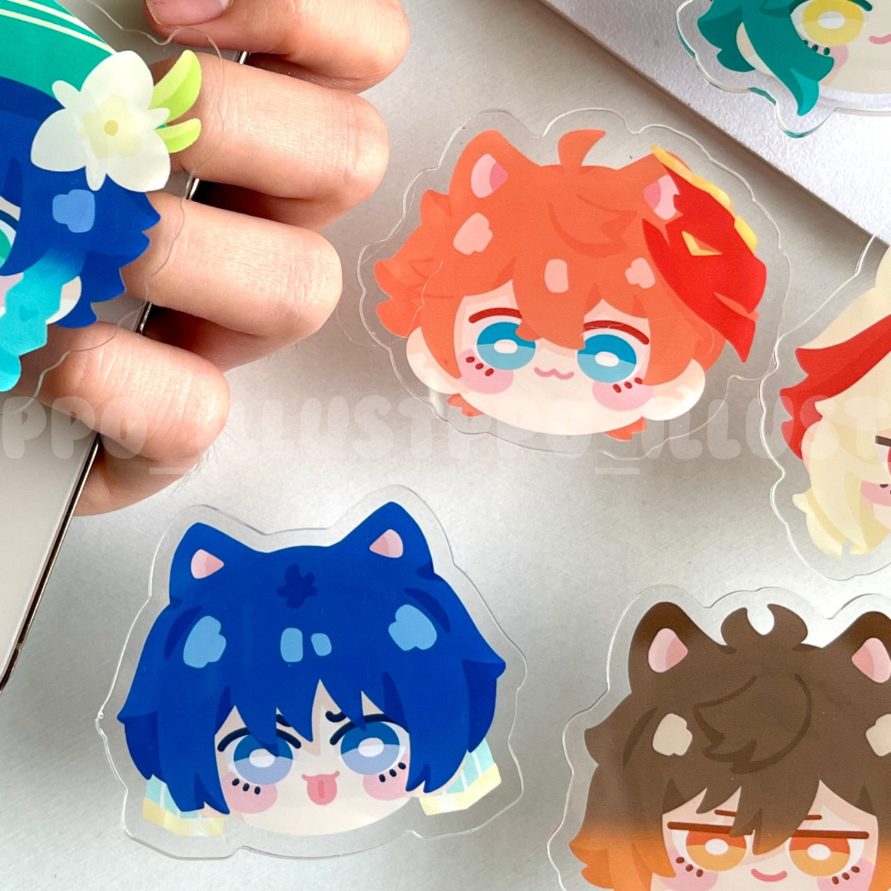 Ppo | Giá đỡ điện thoại Griptok Popsocket Anime Genshin Impact 5cm
