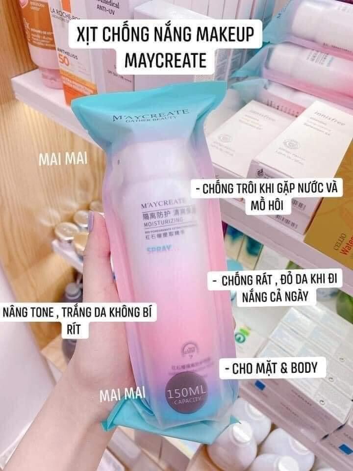 Xịt chống nắng MayCreate- LÊN TONE SAU 1 NỐT NHẠC🌸