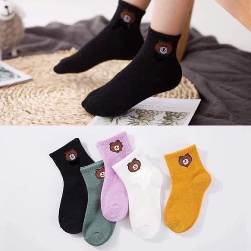 Tất gấu trẻ e vỉ 10 đôi đủ mà