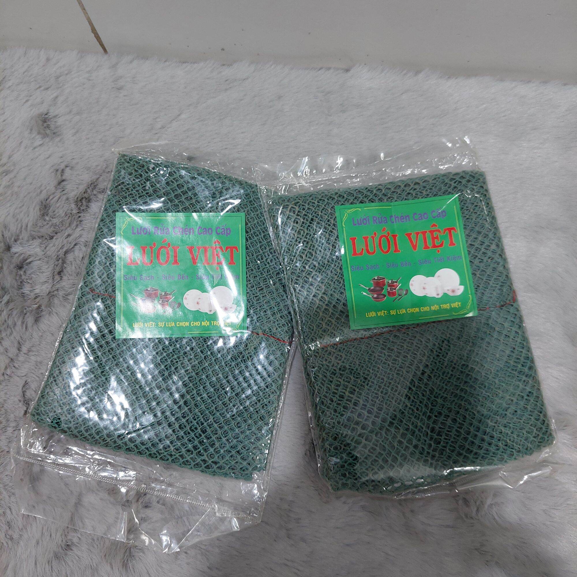Lưới rửa chén bát Lưới Việt đỏ - Xanh