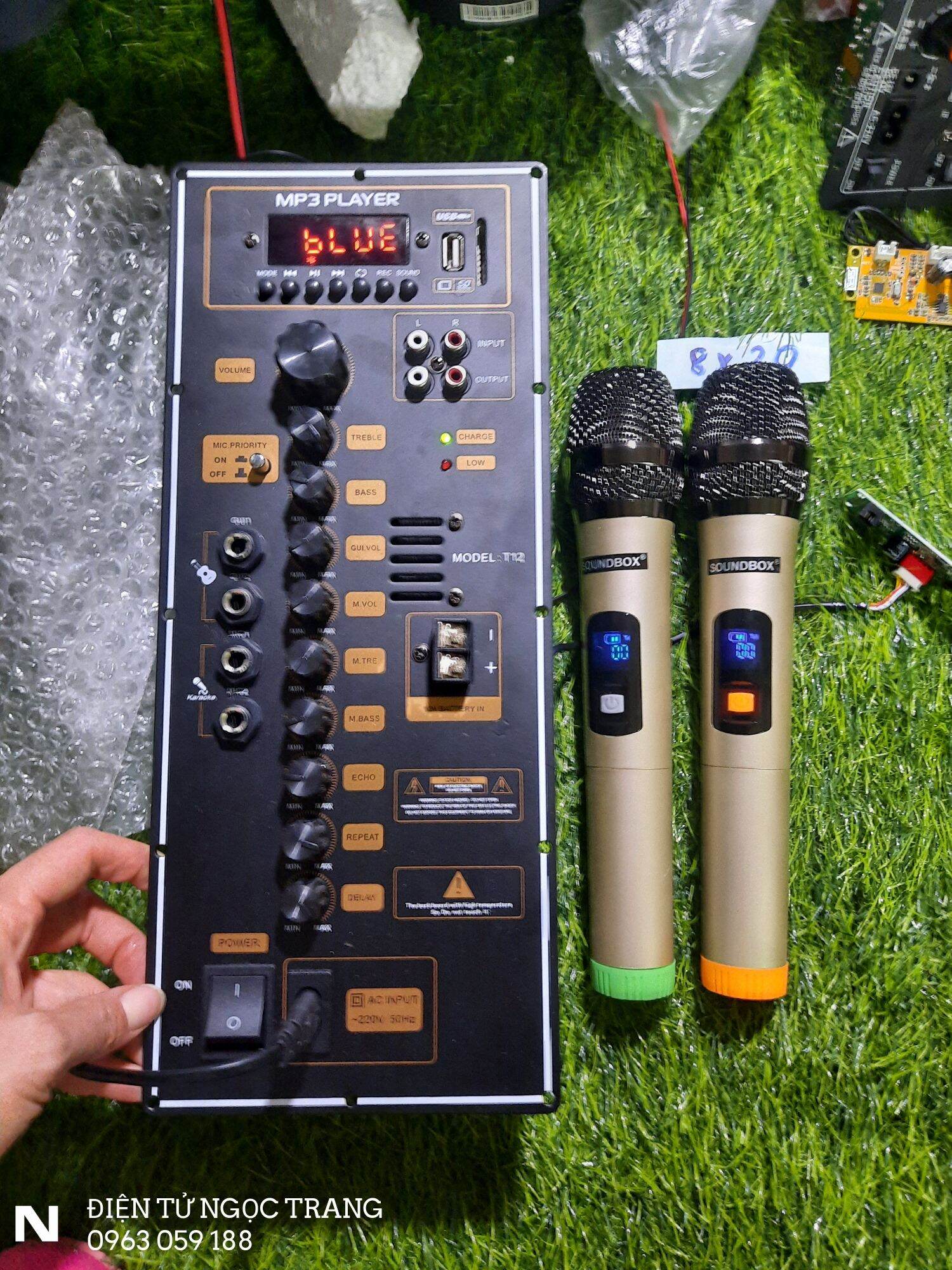 Mạch Loa Kéo 15×35 Kéo Bass 30 -40 Kèm 2 Tay Micro Không Dây