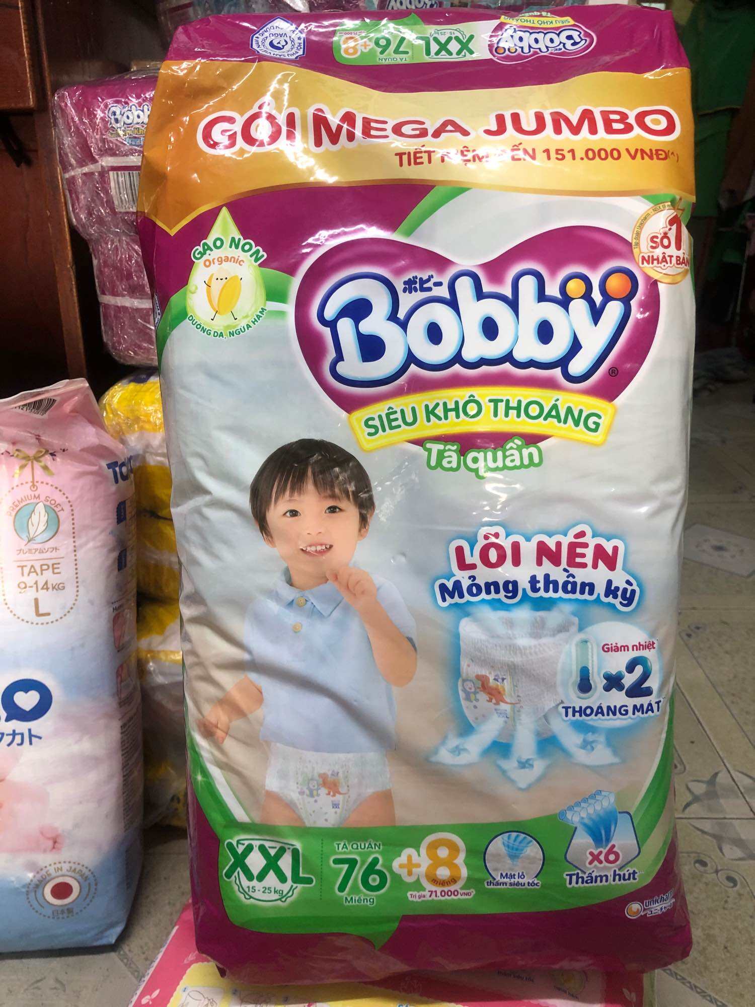 tã quần bobby size Xxl76+8 miếng