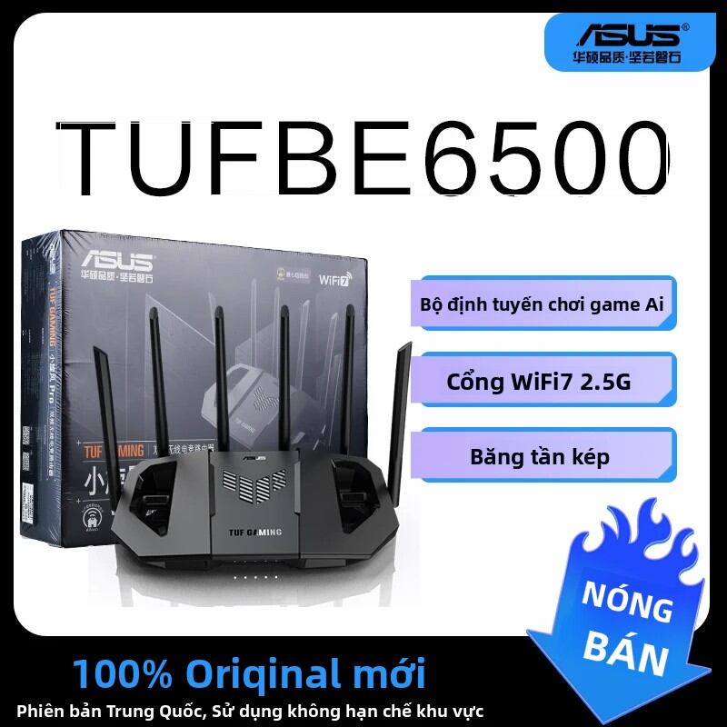 Bộ Định Tuyến ASUS TUF GAMING BE6500 WiFi7 Không Dây Băng Tần Kép 6000M Ai Mesh Dành Cho Gia Đình Và