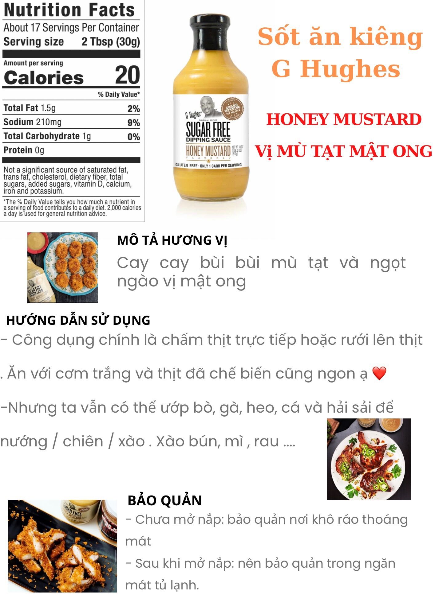 Sốt BBQ sauce honey or honey mustard
