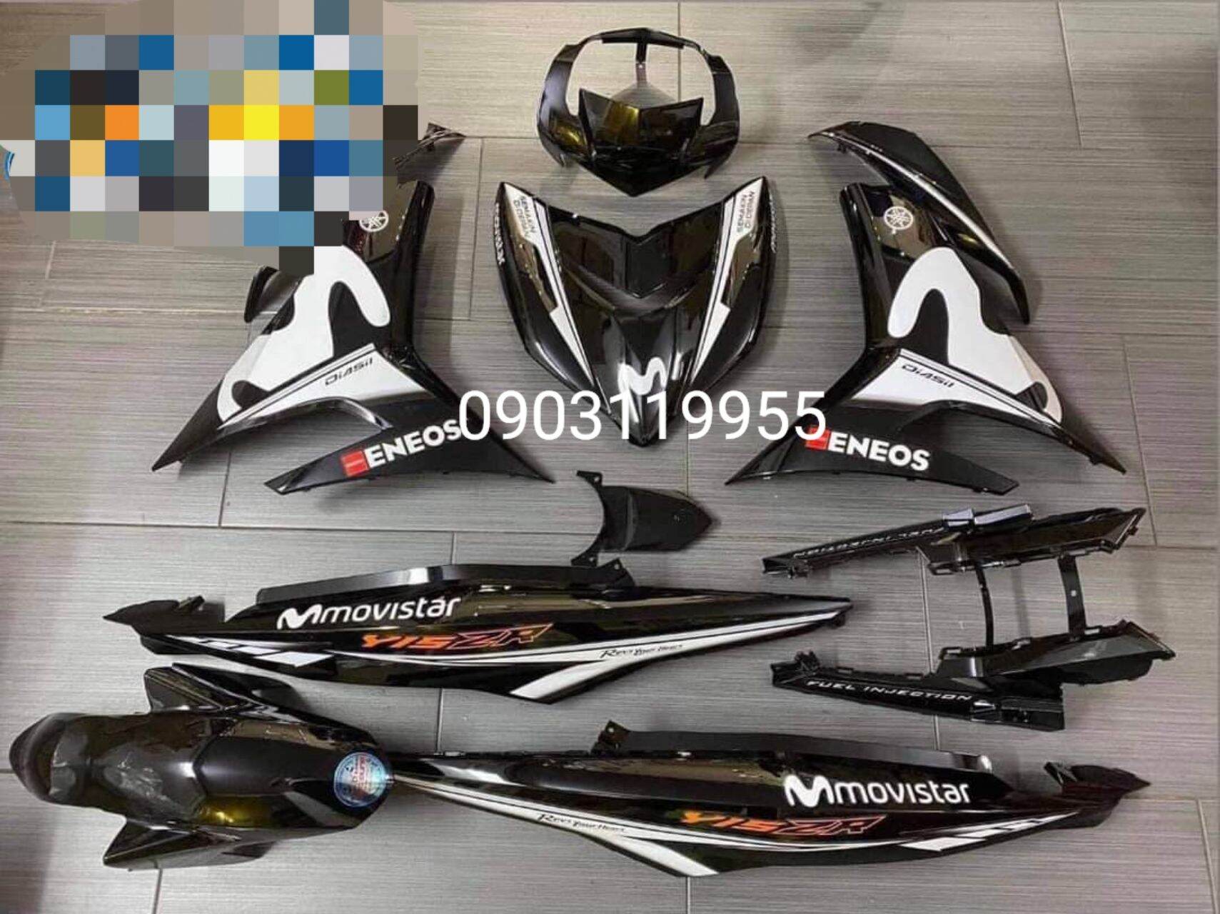 Tem rời xe exciter 150 đen movitar, tem chế 3 lớp không bay màu