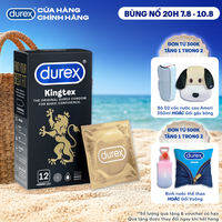 Bao cao su Durex Kingtex ôm sát, bôi trơn, size 49mm, hộp 12 bao