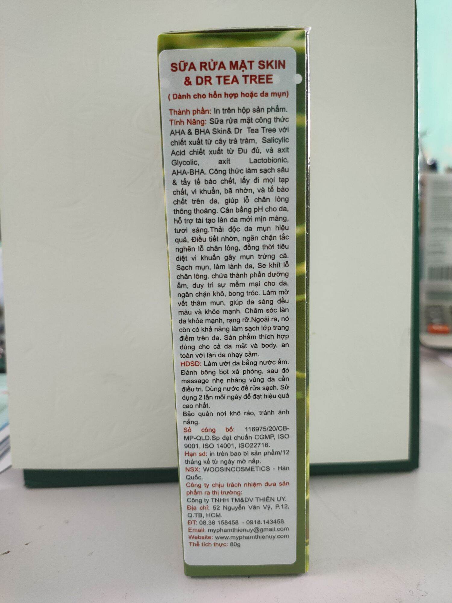 Sữa rửa mặt tràm trà Skin&Dr Tea tree ( Dành cho hỗn hợp hoặc da mụn)