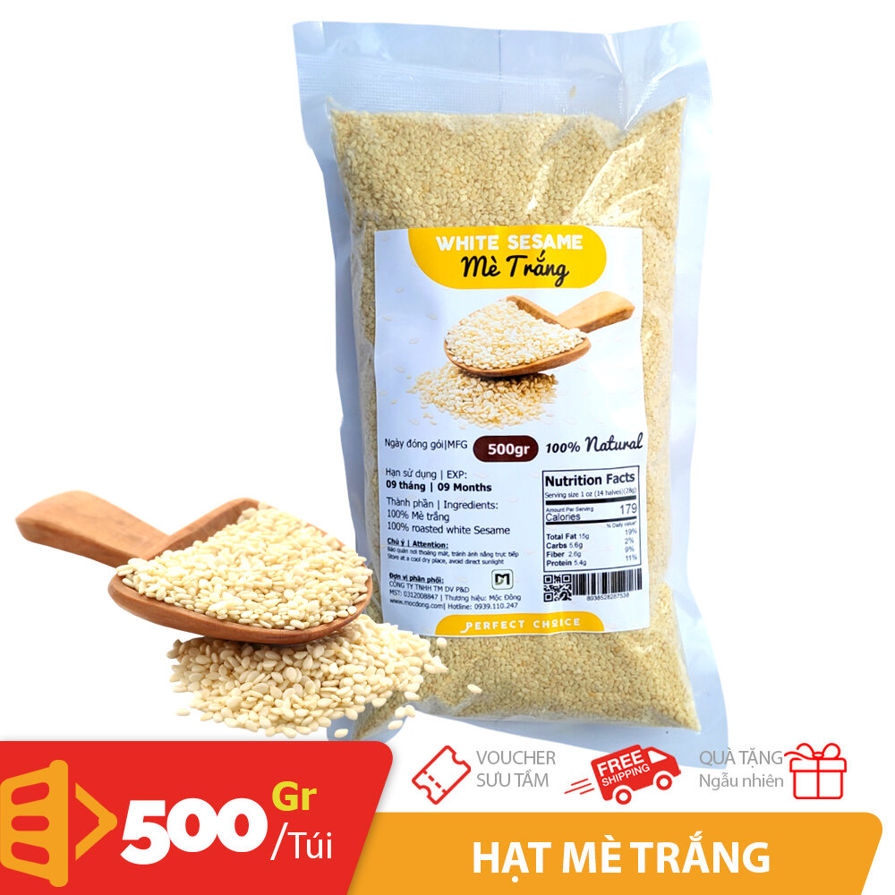 Túi 500gr hạt mè trắng hạt vừng trắng