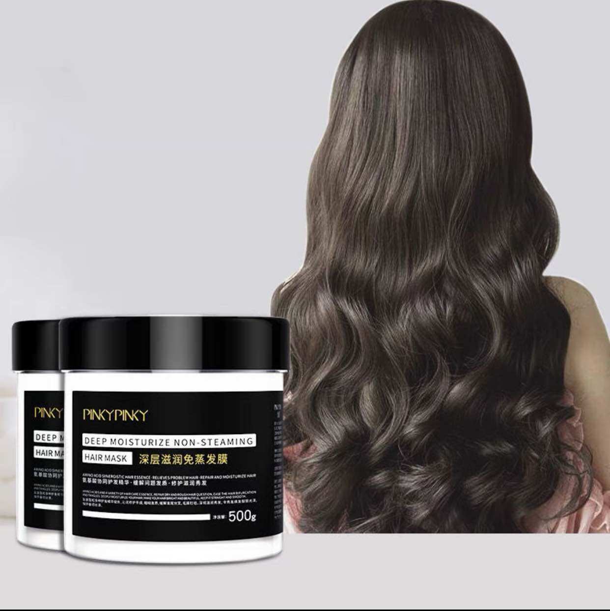 Kem hấp ủ tóc thần thánh pinky pinky tơ tầm 500gram phục hồi tóc hư tổn, siêu mềm mượt hấp tóc lụa