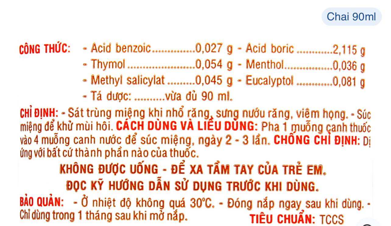 Dung Dịch Súc Miệng Orafar Chai 90ml