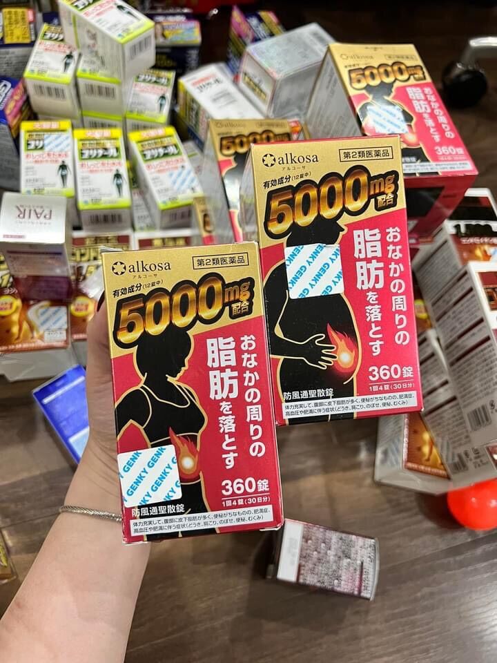 Viên uống giảm béo bụng thảo dược Nhật bản Bofutsushosan 5000mg Alkosa 30 ngày