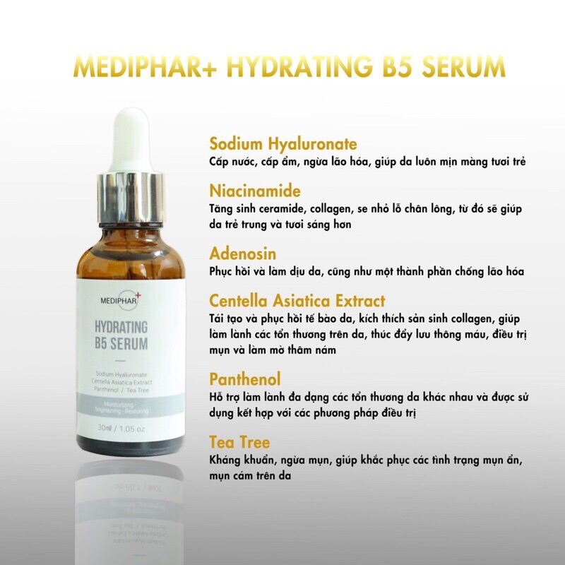 [Hcm]Serum B5 Mediphar Hydrating Cấp Ẩm Phục Hồi Sáng Da