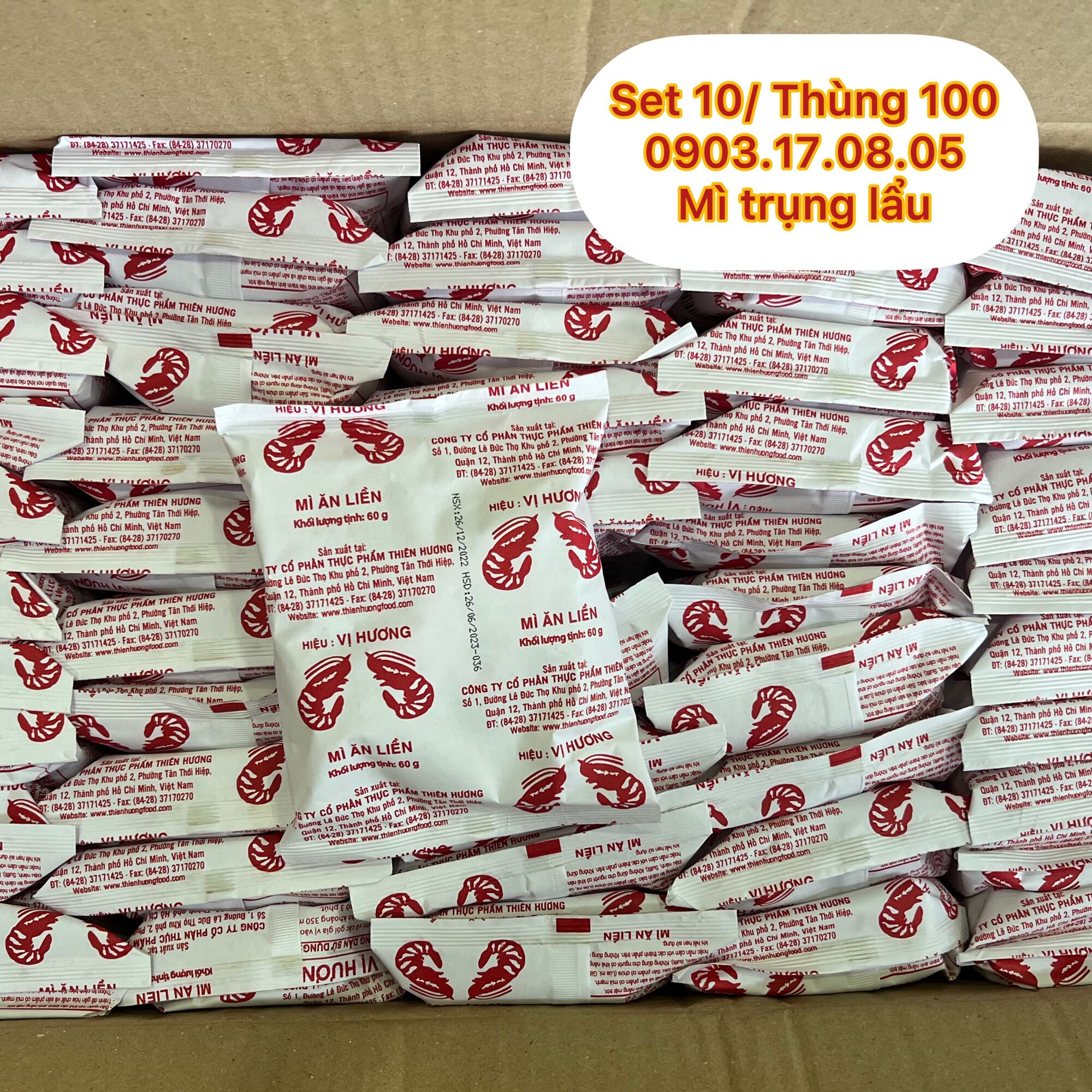 Set 10 Mì gói giấy Vị Hương 60gr- Thùng 100