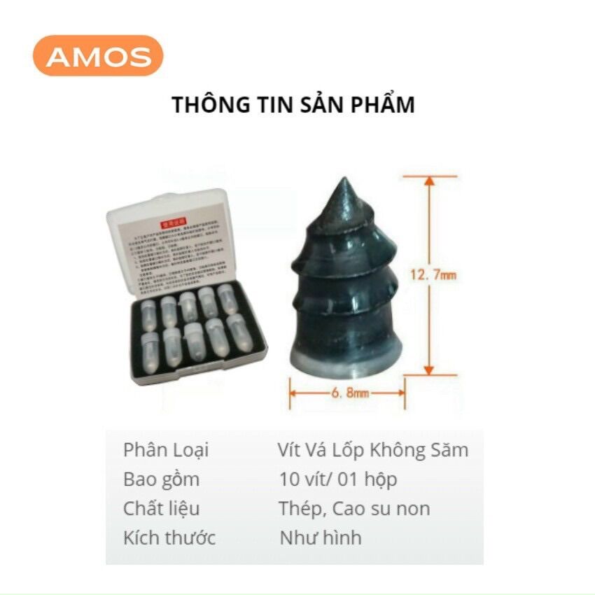 Đạn vít vá lốp không săm Siêu Tiện Lợi ( Hộp 10 con)