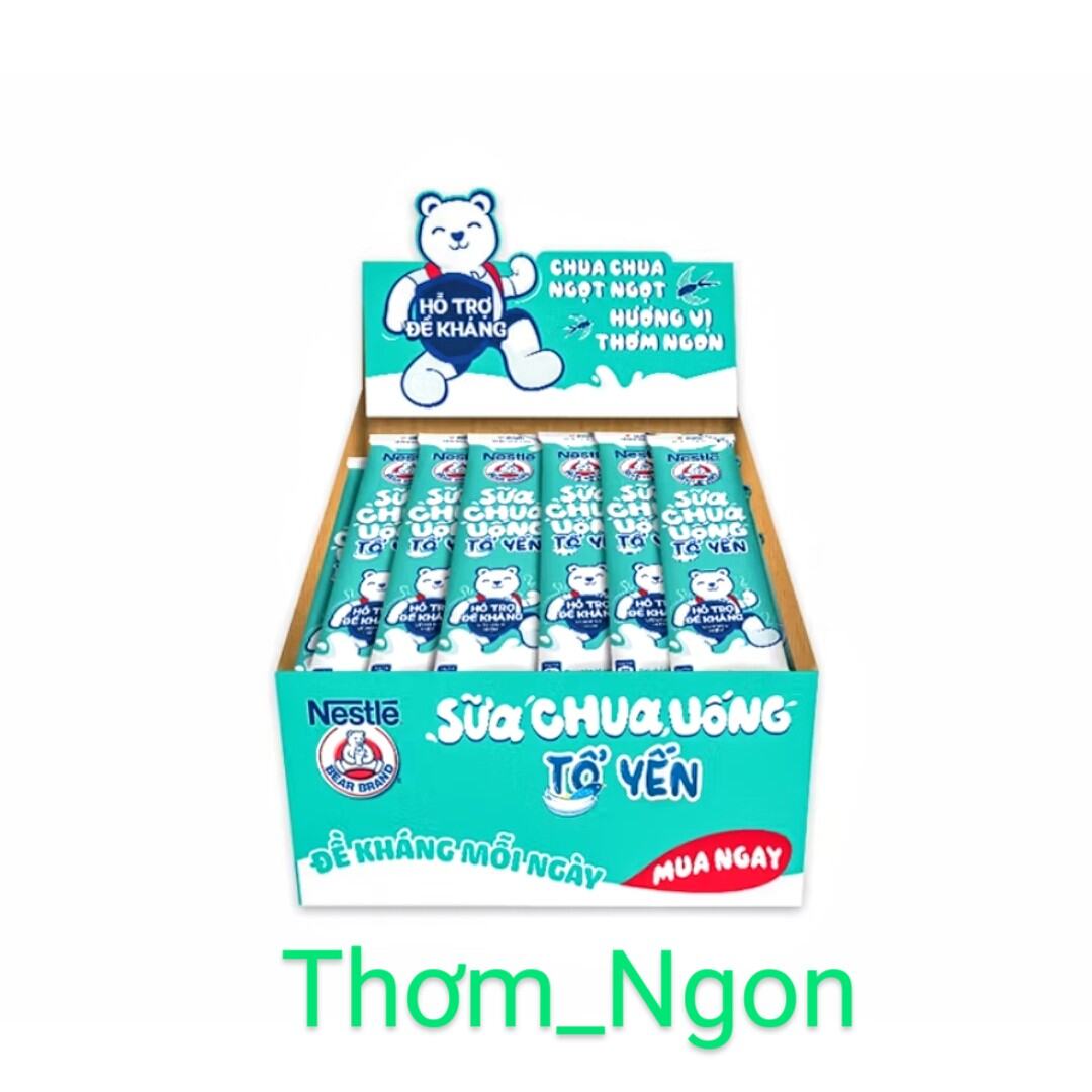 Sữa Chua Yogu Tổ Yến Gấu Nestle® Vị Nguyên Bản Thơm Ngon (28gói x 75ml) DATE MỚI