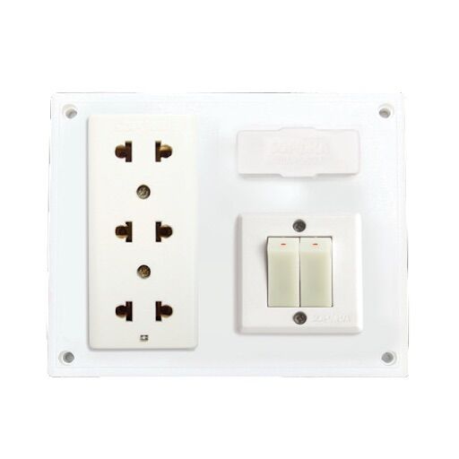 Bảng điện Sopoka làm sẵn 3 ổ cắm 2 công tắc