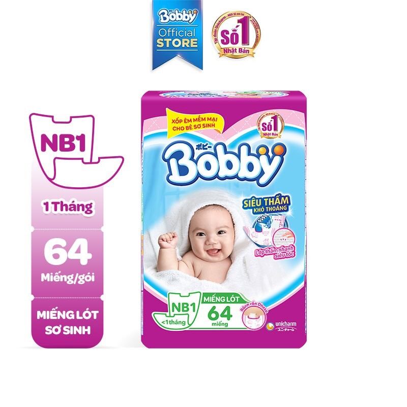Tã - bỉm lót sơ sinh bopby newbon 1 bịch 64 miếng