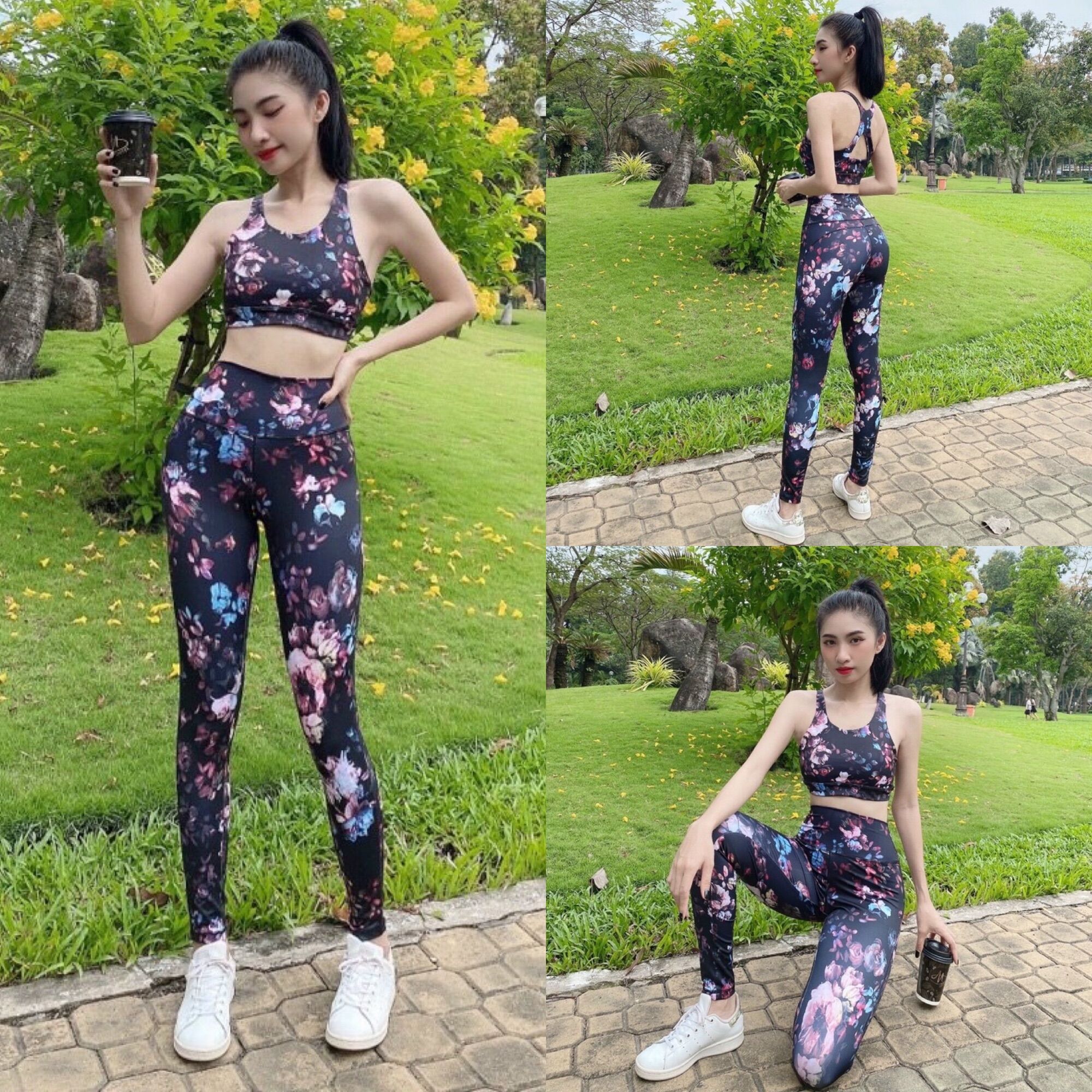 [3-5/8 Hoàn Tiền 25%]Sét Tập Quần dài áo Bra cho chị em siêu xịn