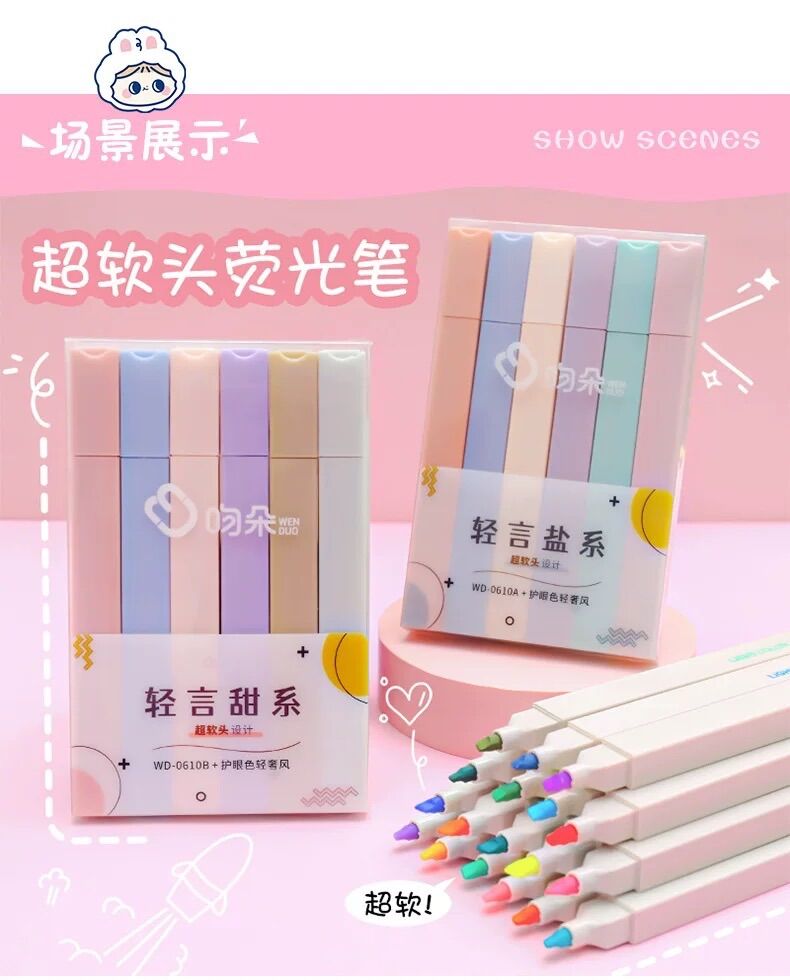 BÚT HIGHTLIGHT DẠ QUẢNG 1 ĐẦU MÀU PASTEL DÀNH CHO MỌI LỨA TUỔI